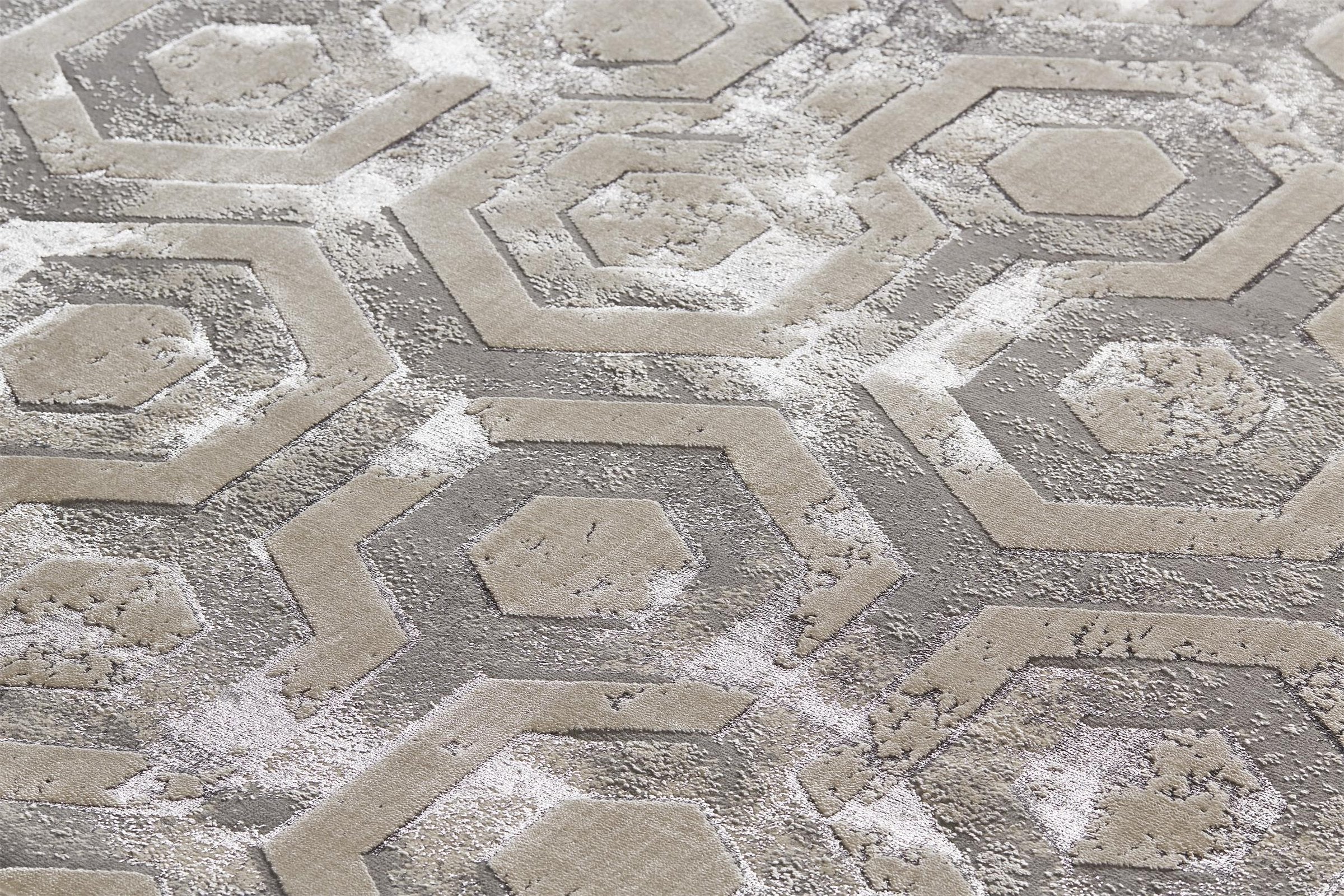 Feizy Micah 3046F Rug in Beige/Gray