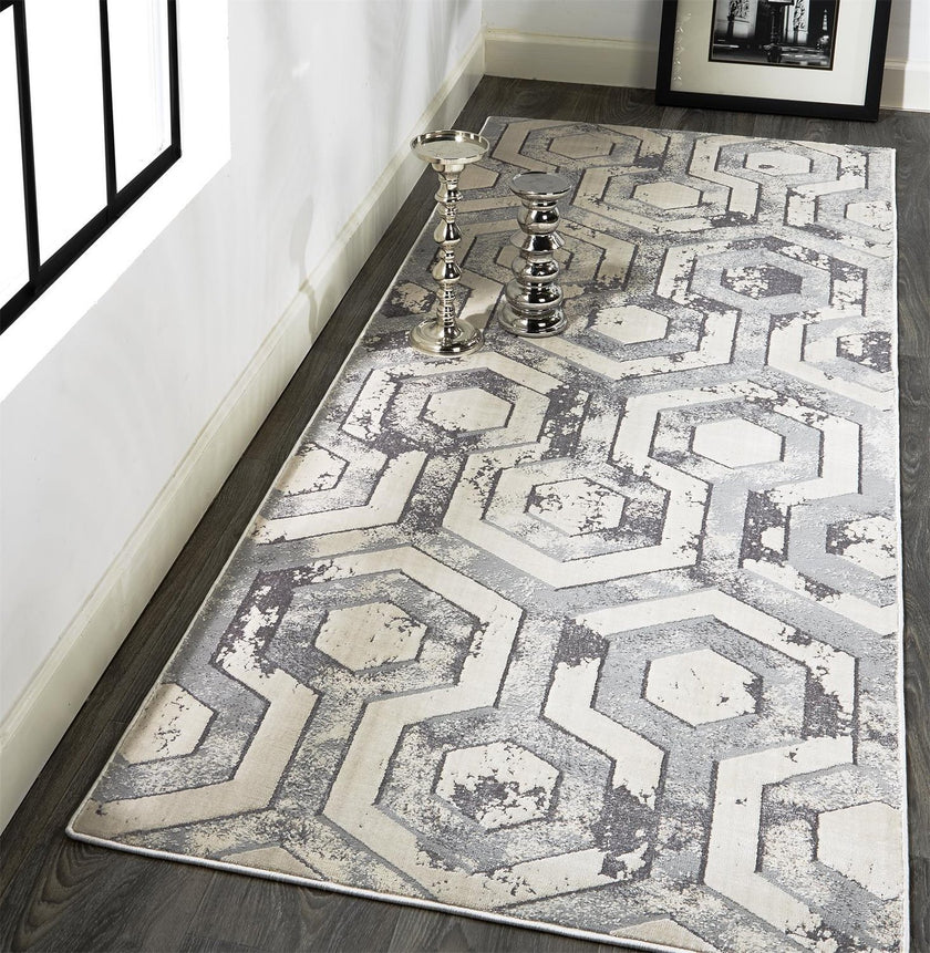 Feizy Micah 3046F Rug in Beige/Gray