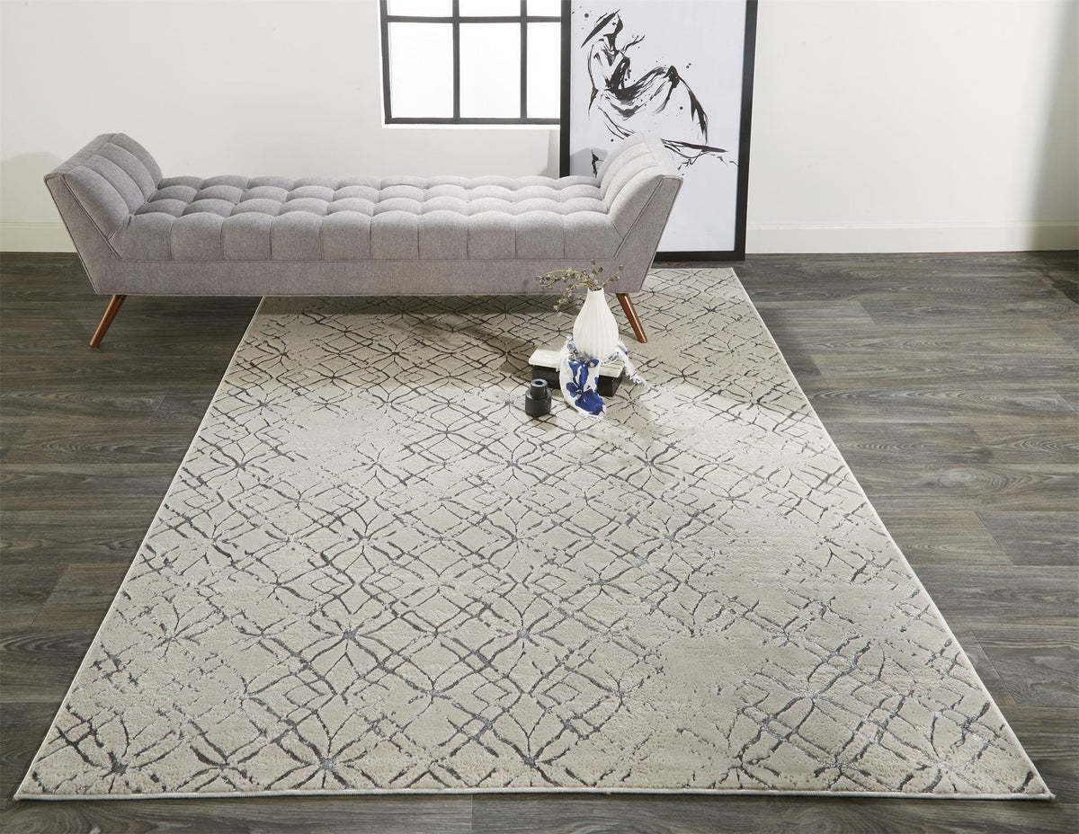 Feizy Micah 3047F Rug in Beige/Silver