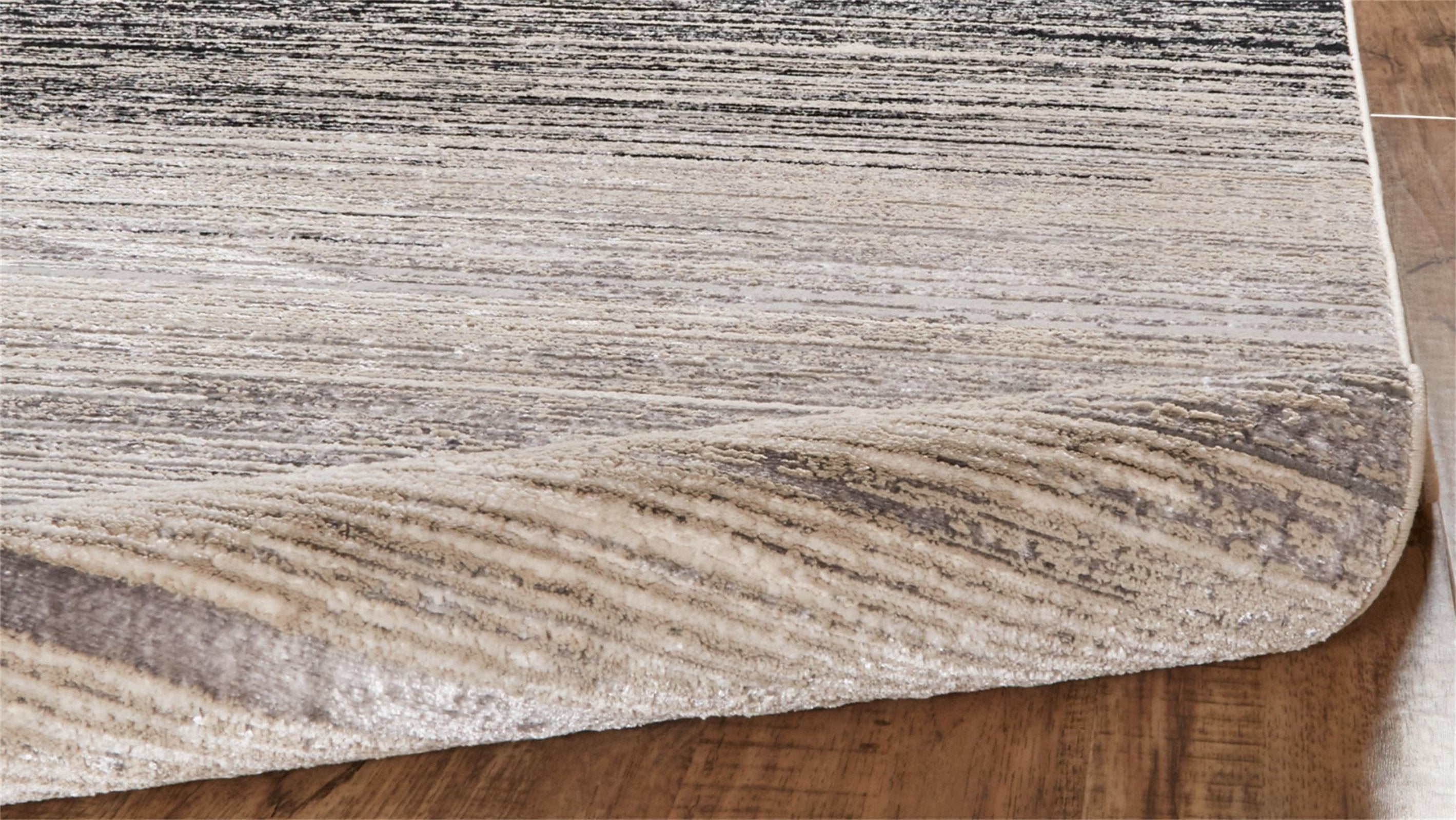 Feizy Micah 3337F Rug in Black/Dark Gray