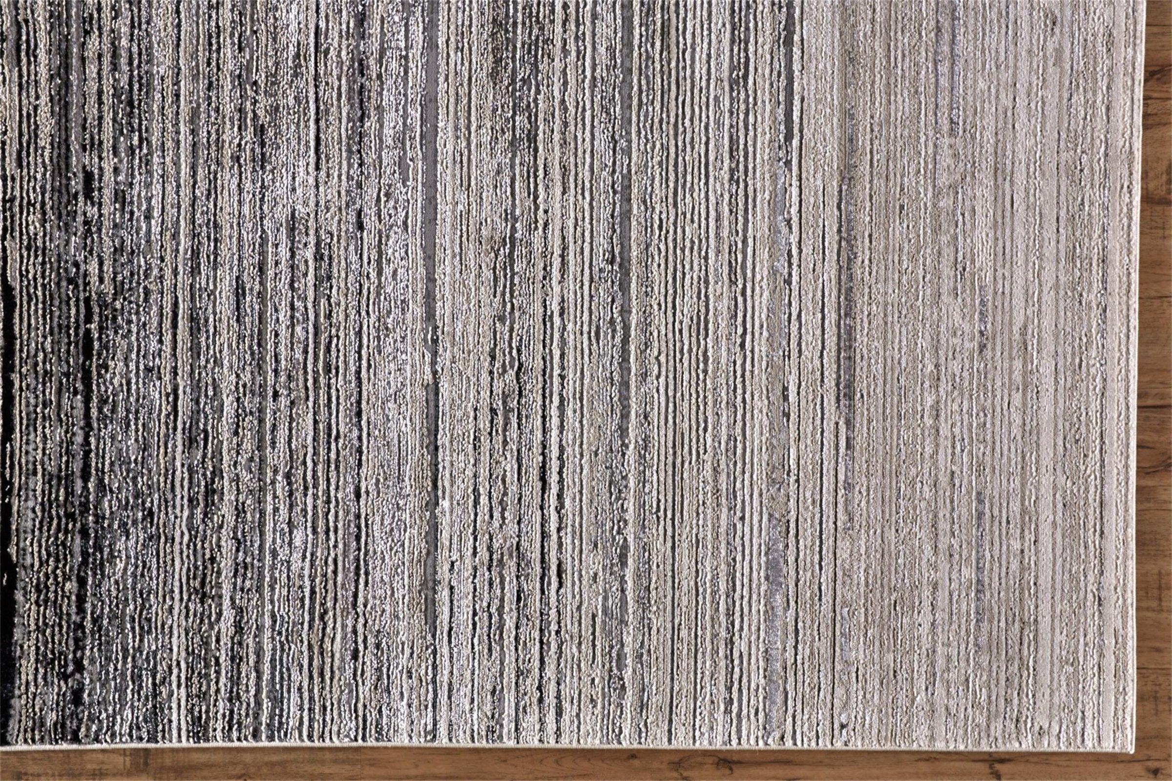 Feizy Micah 3337F Rug in Black/Dark Gray