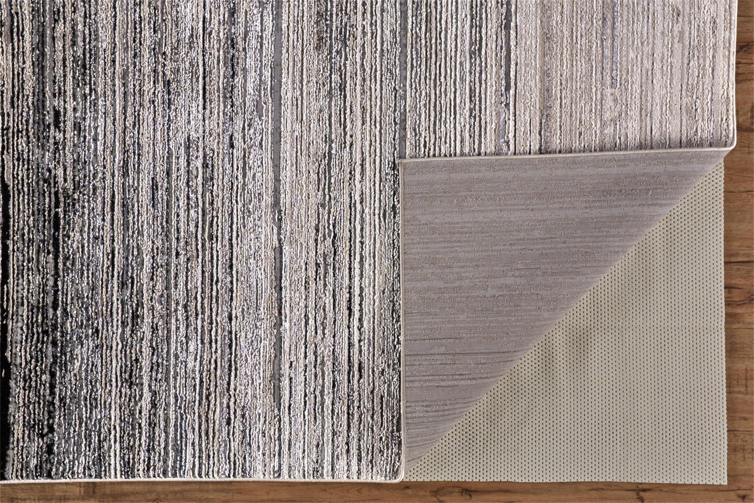 Feizy Micah 3337F Rug in Black/Dark Gray