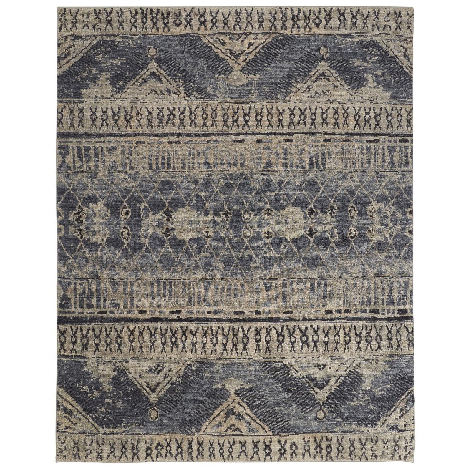 Feizy Palomar 6572F Rug in Blue / Tan