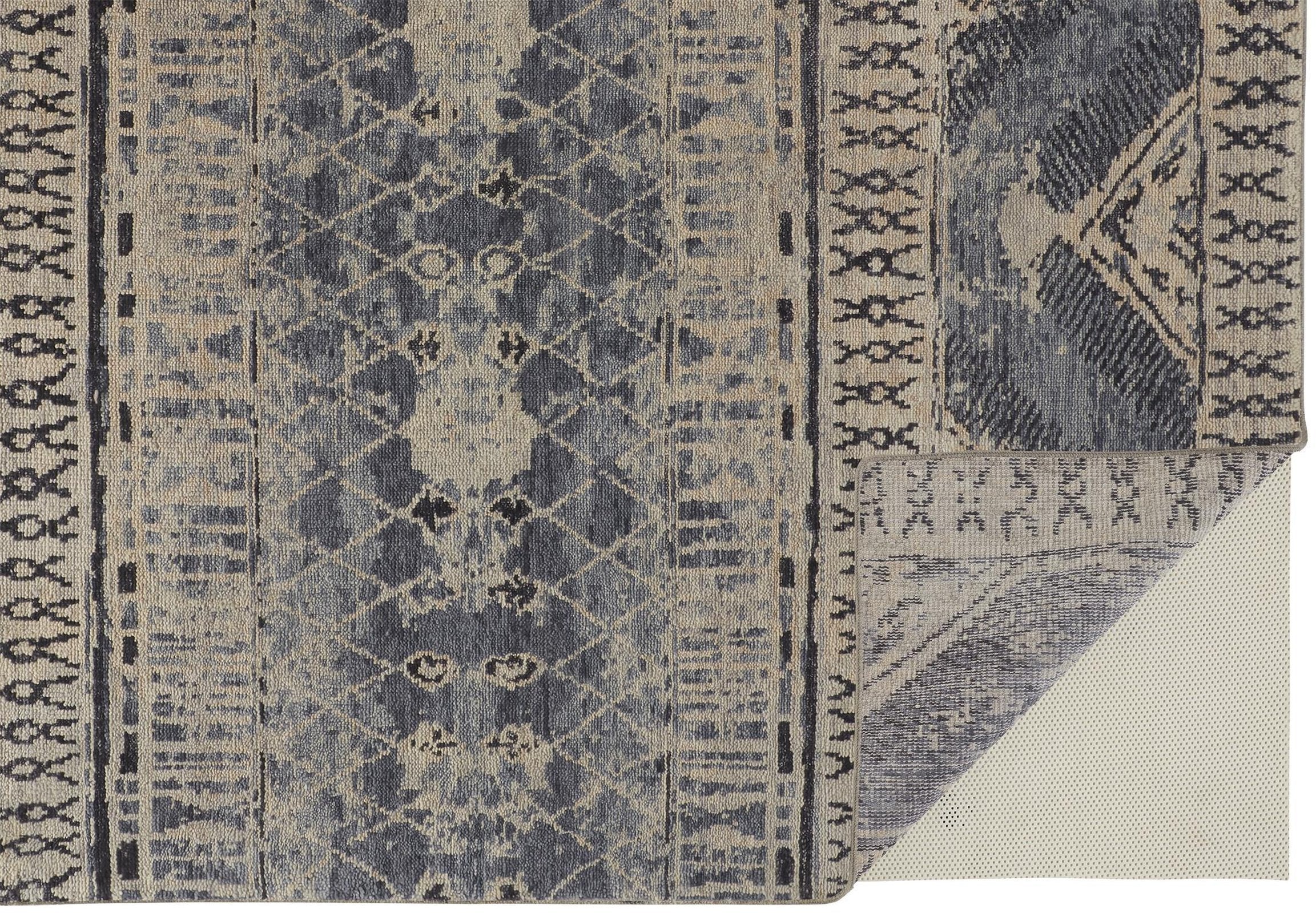 Feizy Palomar 6572F Rug in Blue / Tan