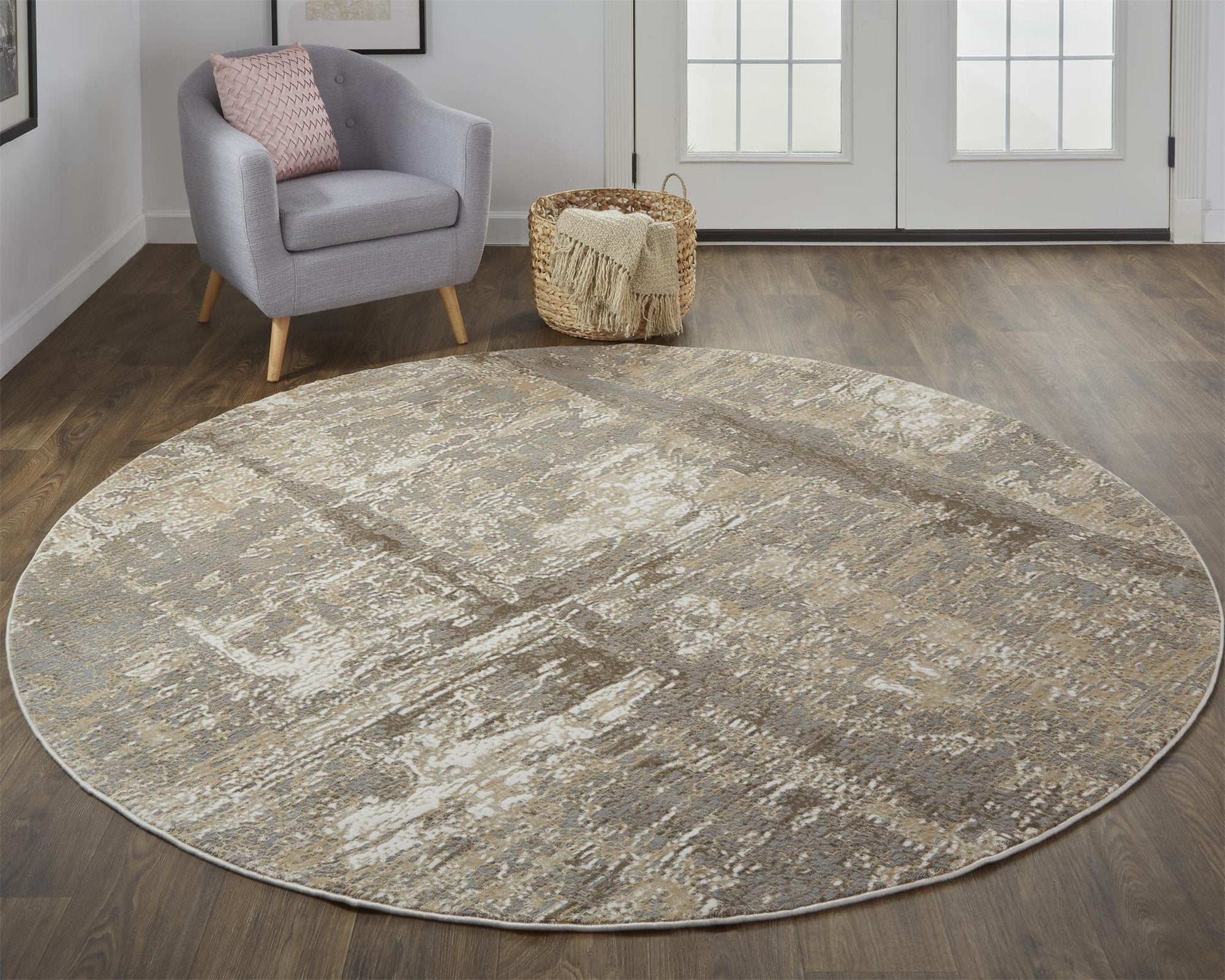 Feizy Parker 3701F Rug in Ivory / Gray