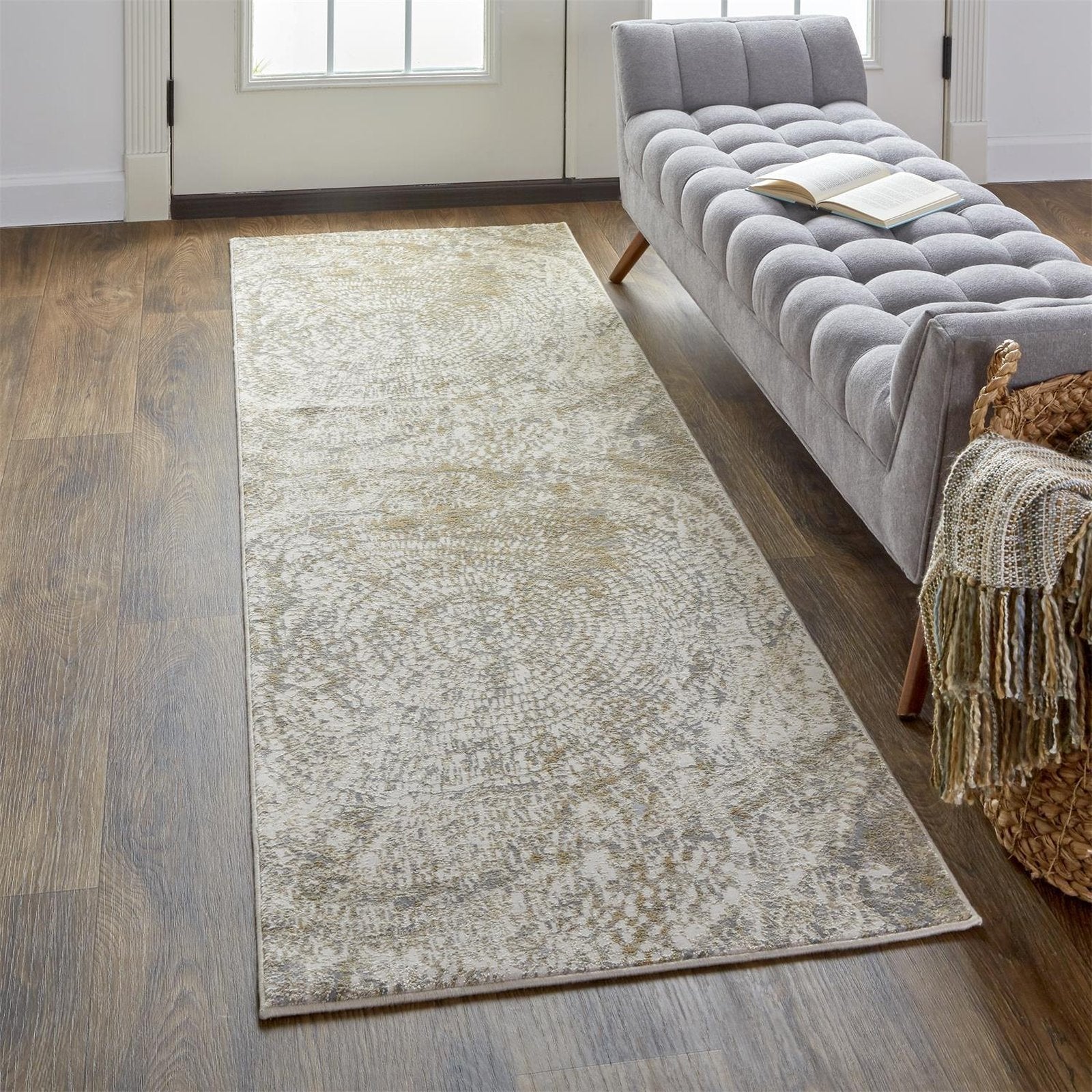 Feizy Parker 3702F Rug in Ivory / Gray