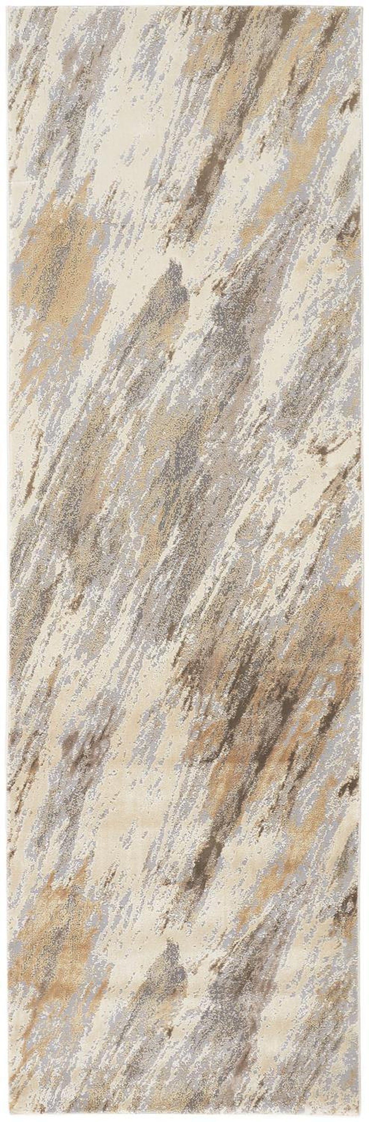 Feizy Parker 3704F Rug in Tan / Blue