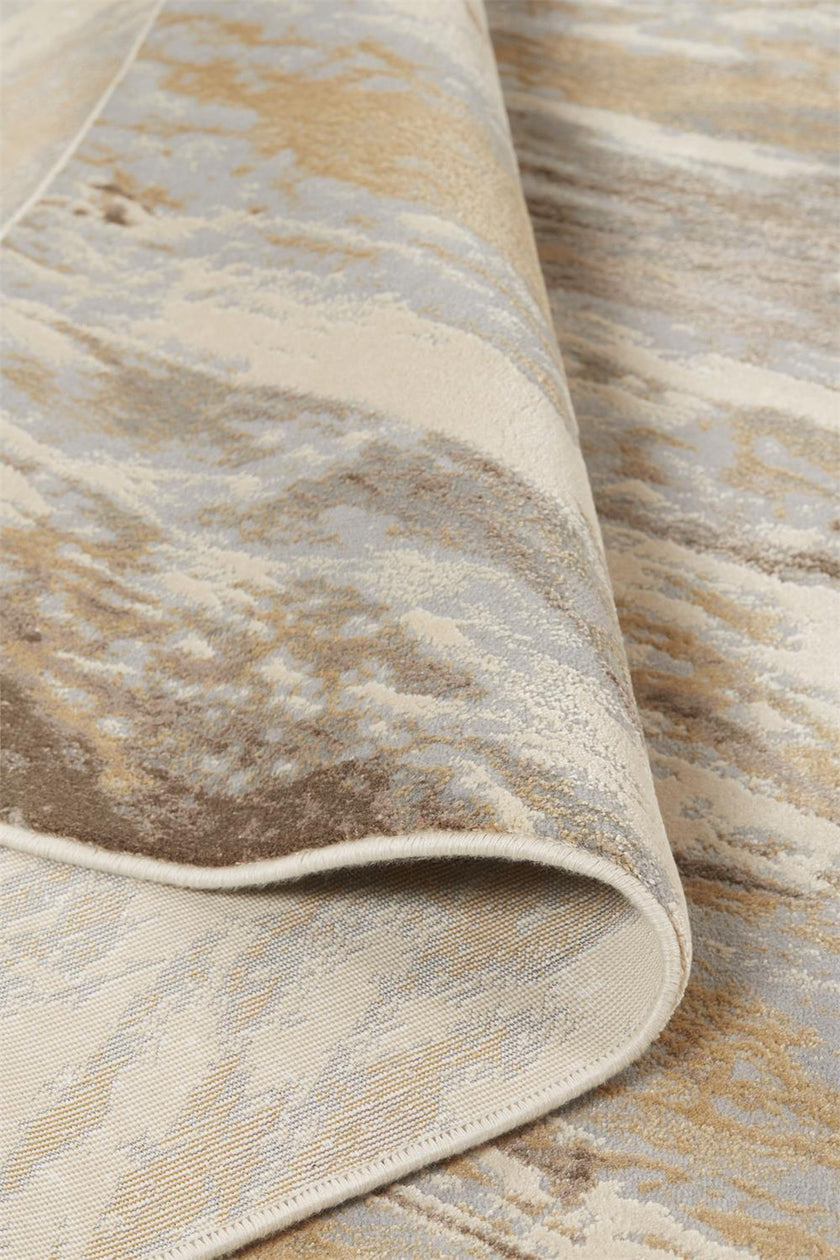 Feizy Parker 3704F Rug in Tan / Blue