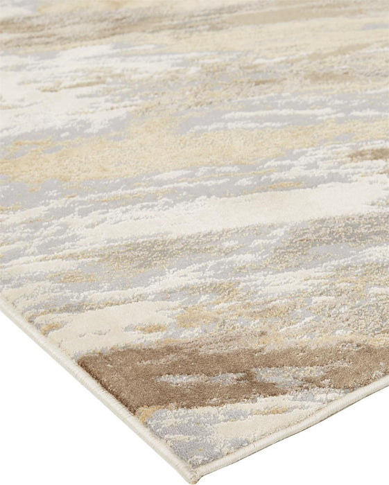 Feizy Parker 3704F Rug in Tan / Blue