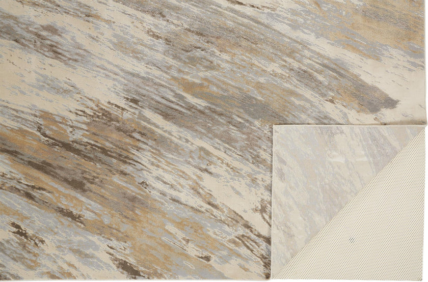 Feizy Parker 3704F Rug in Tan / Blue