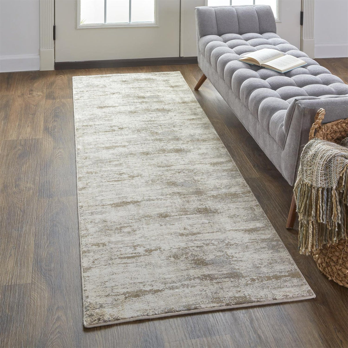 Feizy Parker 3719F Rug in Silver / Beige