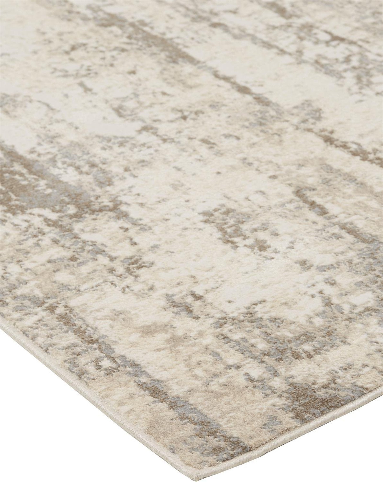 Feizy Parker 3719F Rug in Silver / Beige