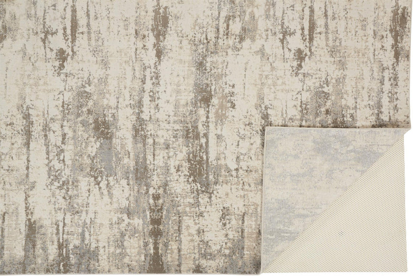 Feizy Parker 3719F Rug in Silver / Beige