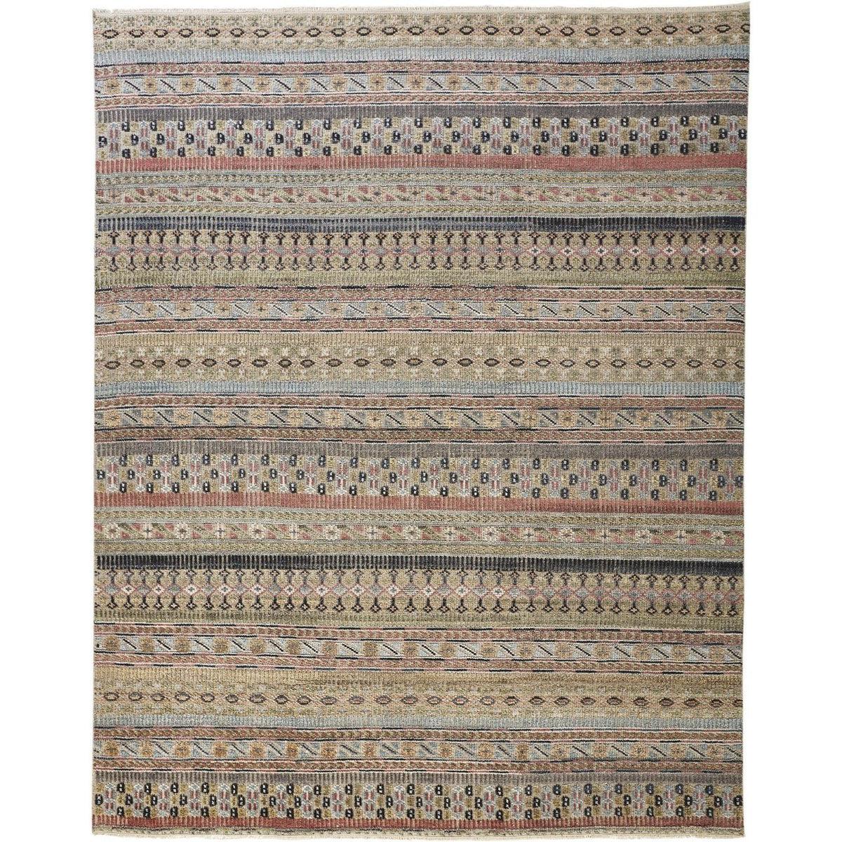 Feizy Payton 6498F Rug in Tan / Blue