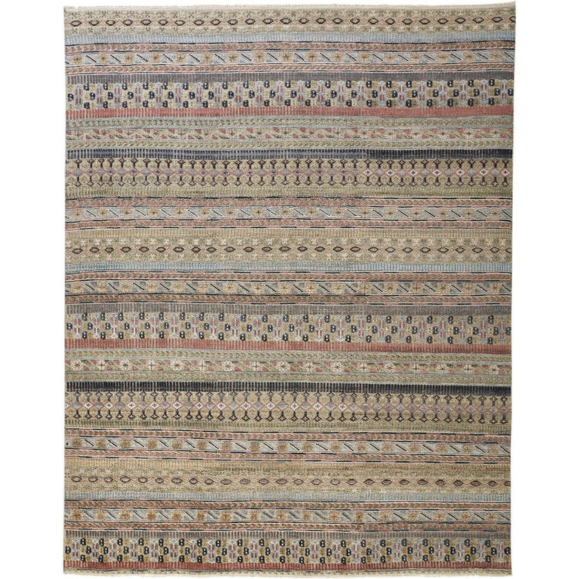 Feizy Payton 6498F Rug in Tan / Blue
