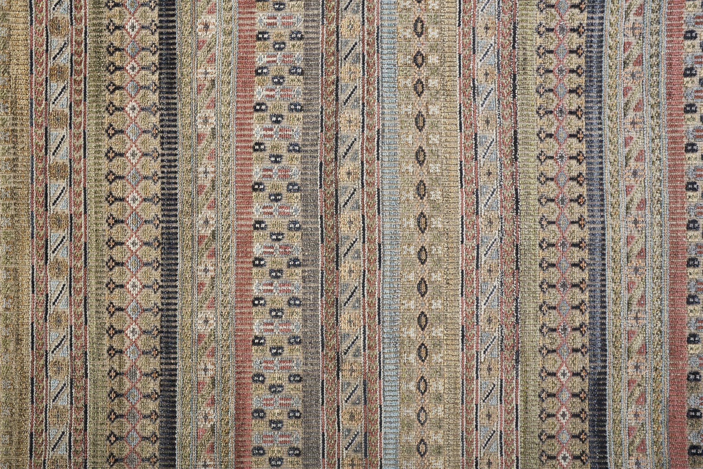 Feizy Payton 6498F Rug in Tan / Blue