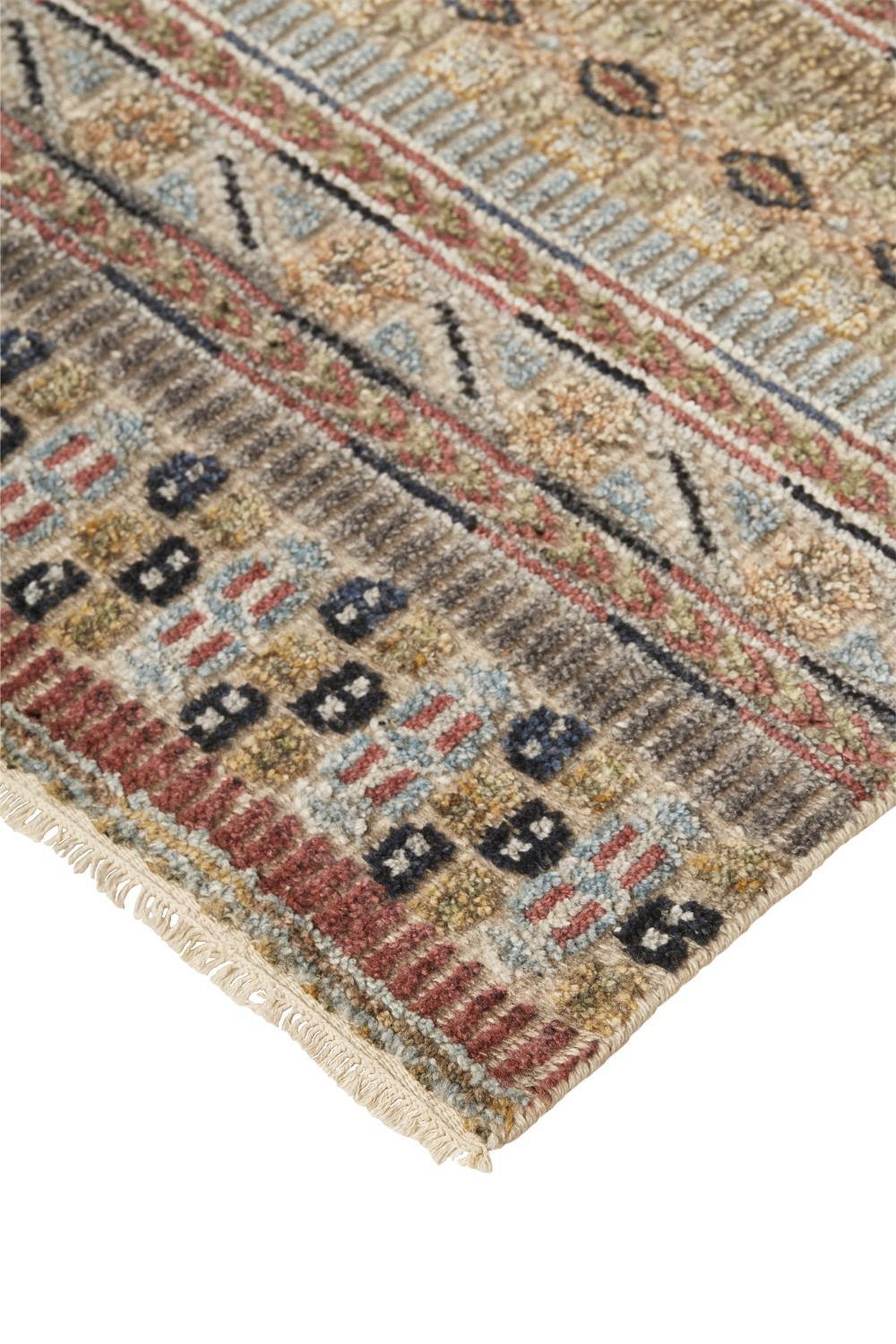 Feizy Payton 6498F Rug in Tan / Blue
