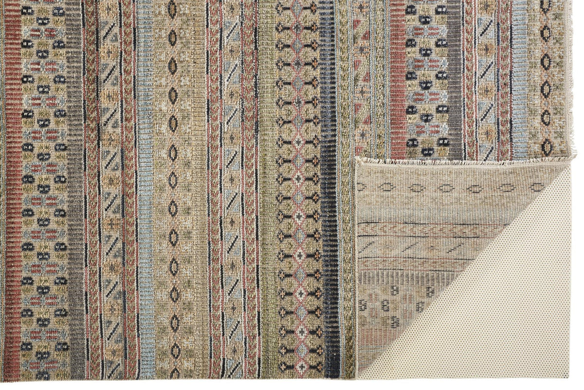Feizy Payton 6498F Rug in Tan / Blue
