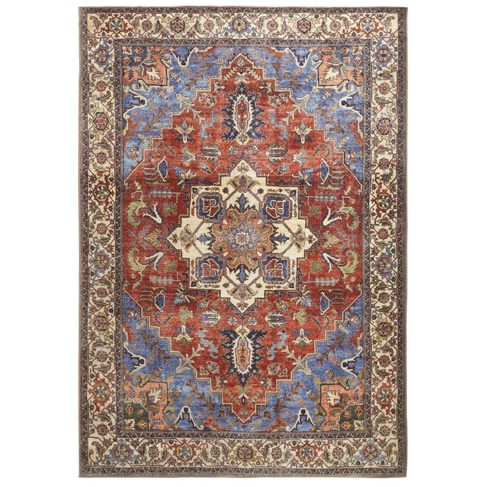 Feizy Percy 39AHF Rug in Rust / Blue