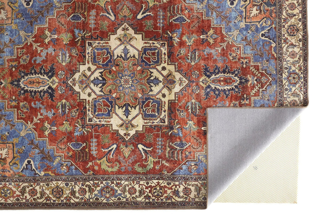 Feizy Percy 39AHF Rug in Rust / Blue