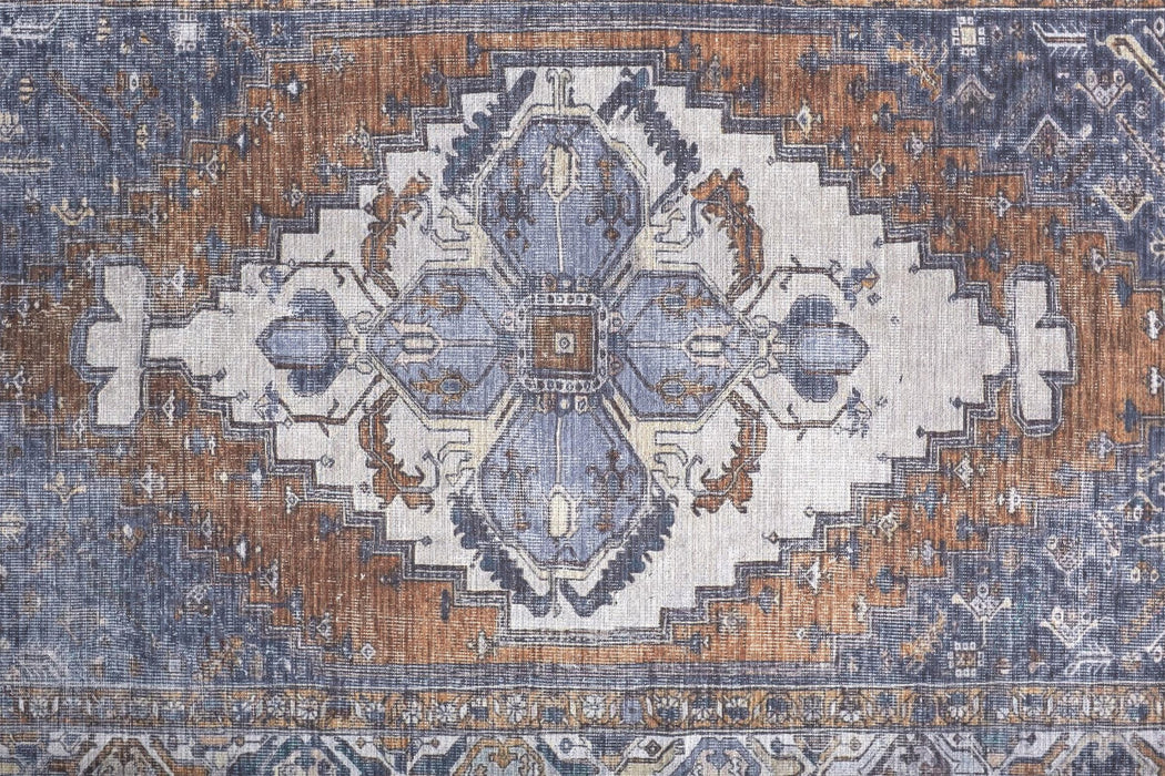 Feizy Percy 39AIF Rug in Blue / Brown