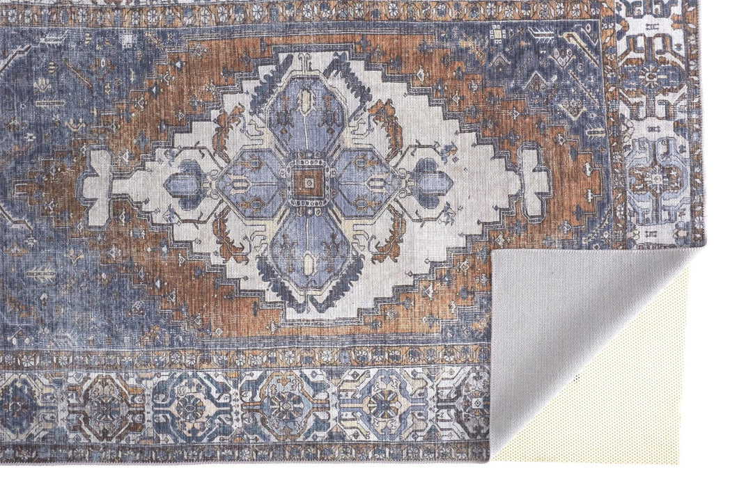 Feizy Percy 39AIF Rug in Blue / Brown