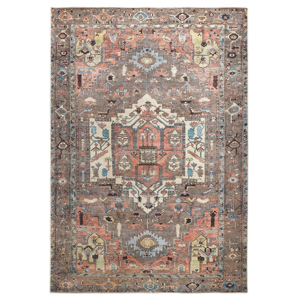 Feizy Percy 39AJF Rug in Pink / Gray