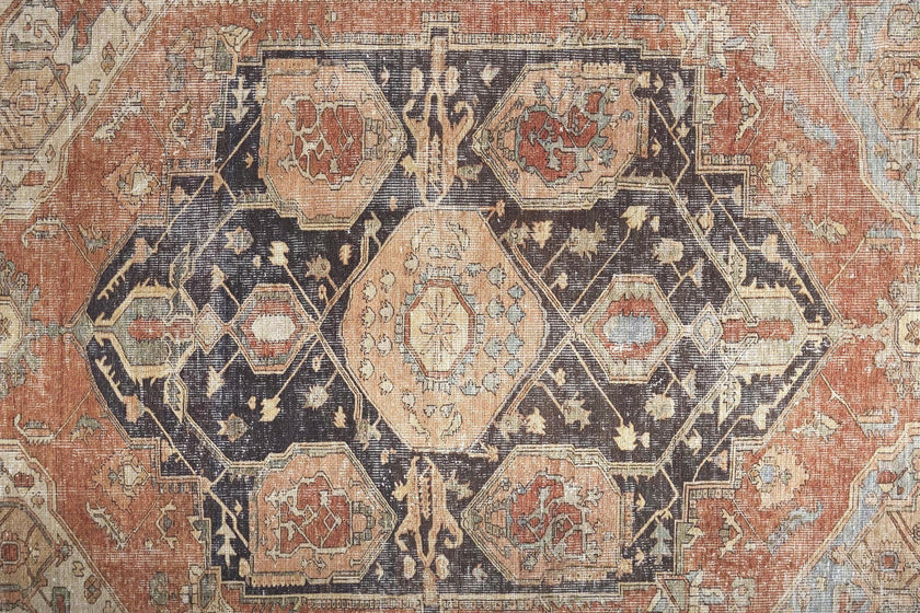 Feizy Percy 39ALF Rug in Orange / Pink