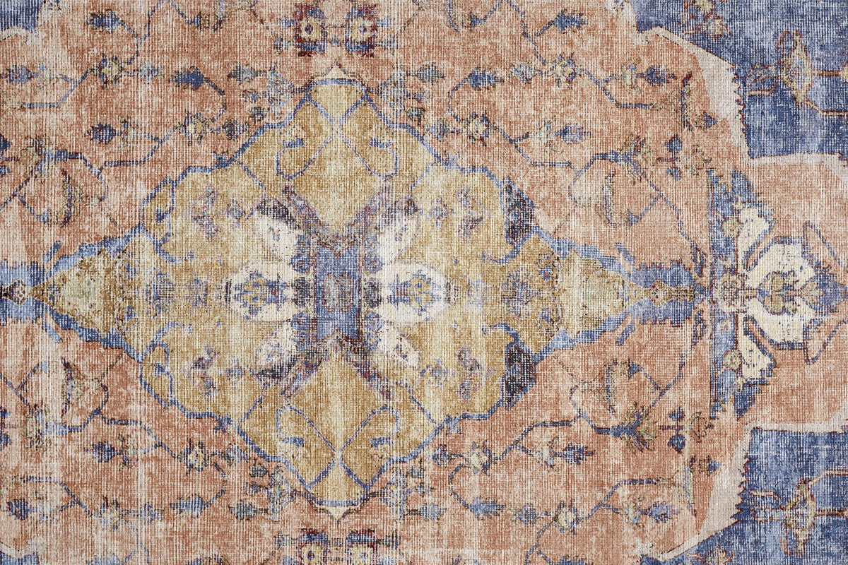 Feizy Percy 39APF Rug in Rust / Blue