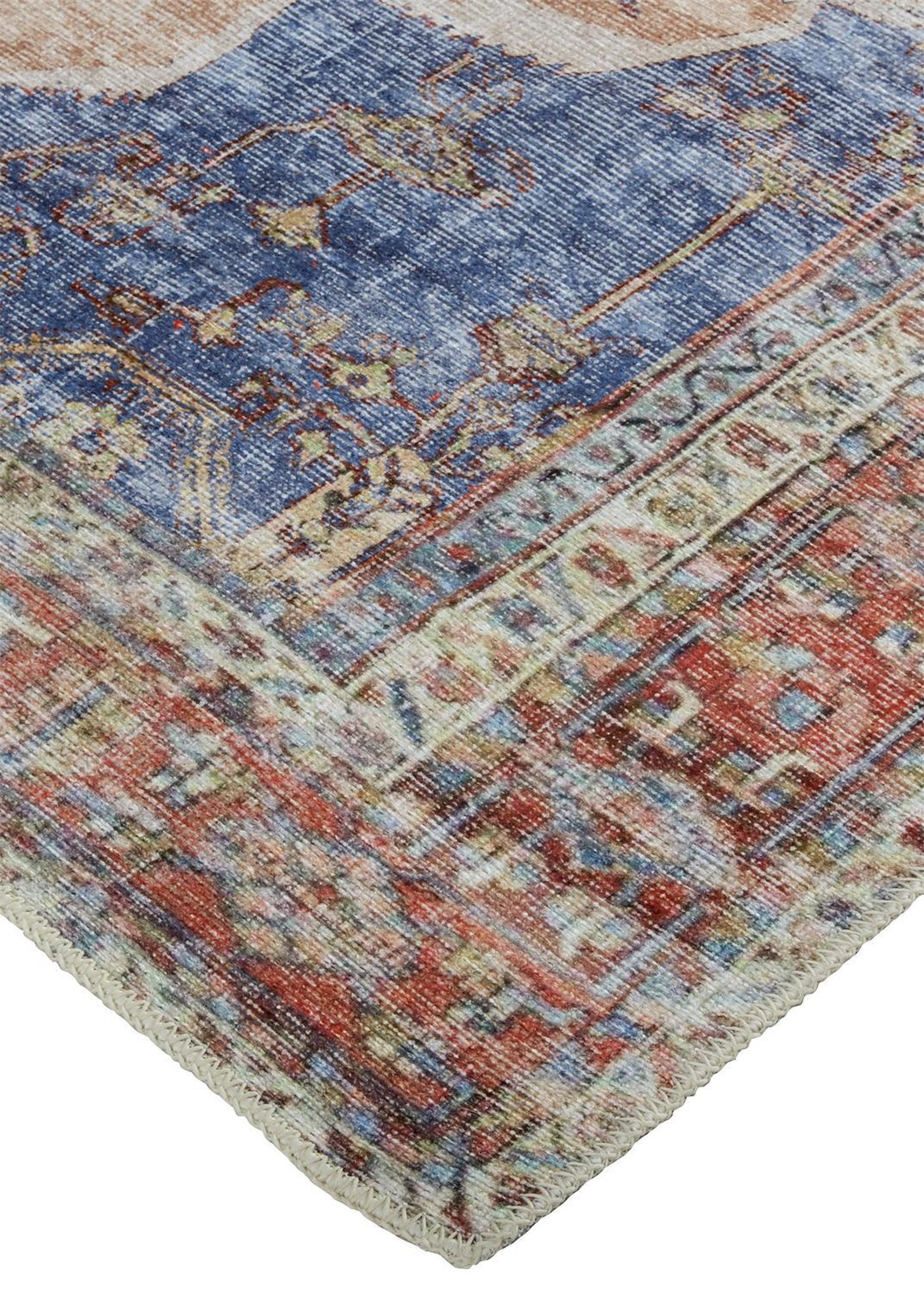 Feizy Percy 39APF Rug in Rust / Blue