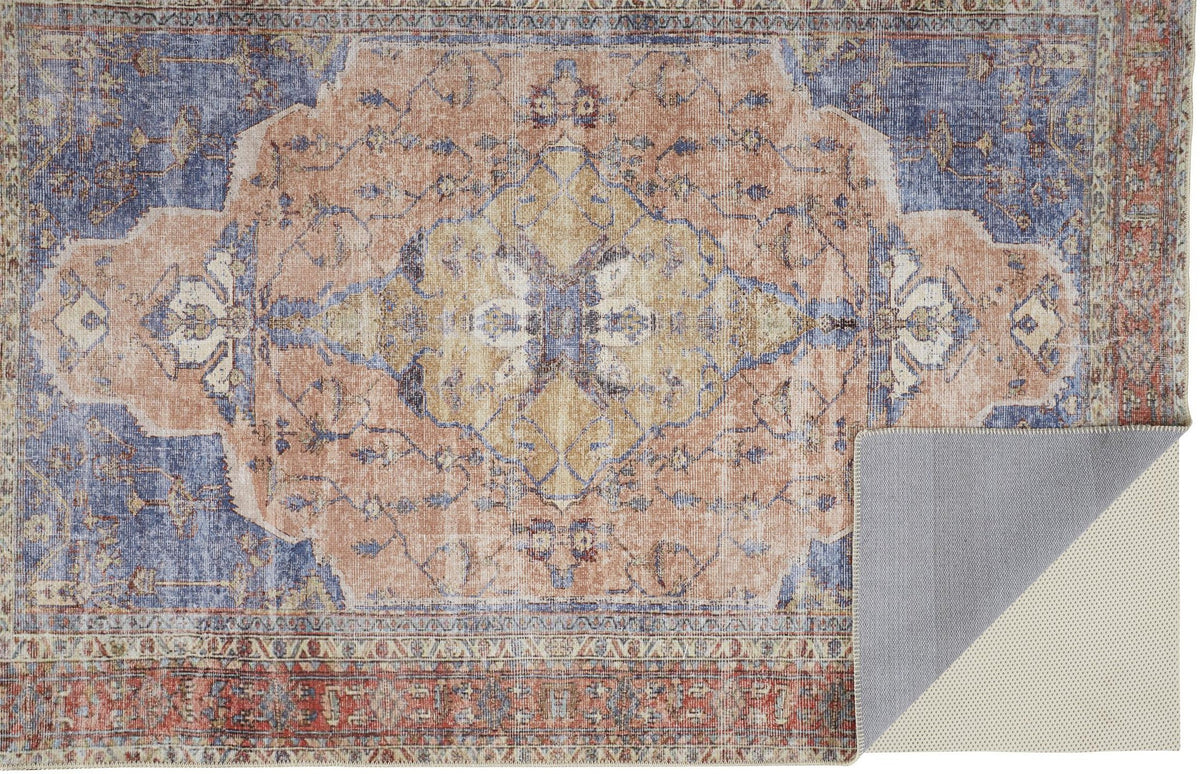 Feizy Percy 39APF Rug in Rust / Blue