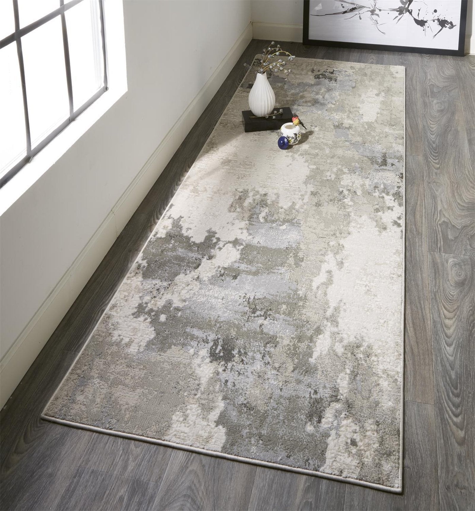 Feizy Prasad 3970F Rug in Gray