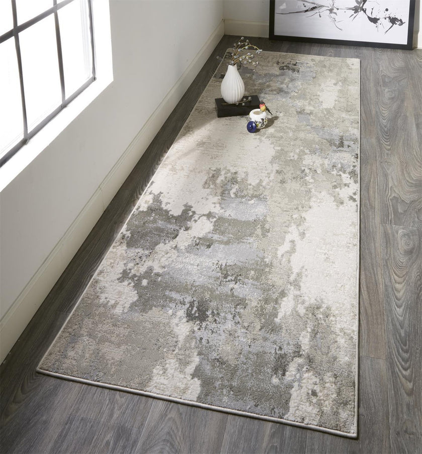 Feizy Prasad 3970F Rug in Gray