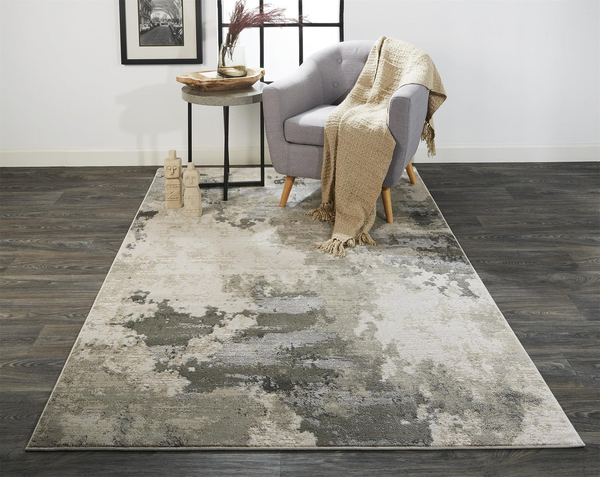 Feizy Prasad 3970F Rug in Gray