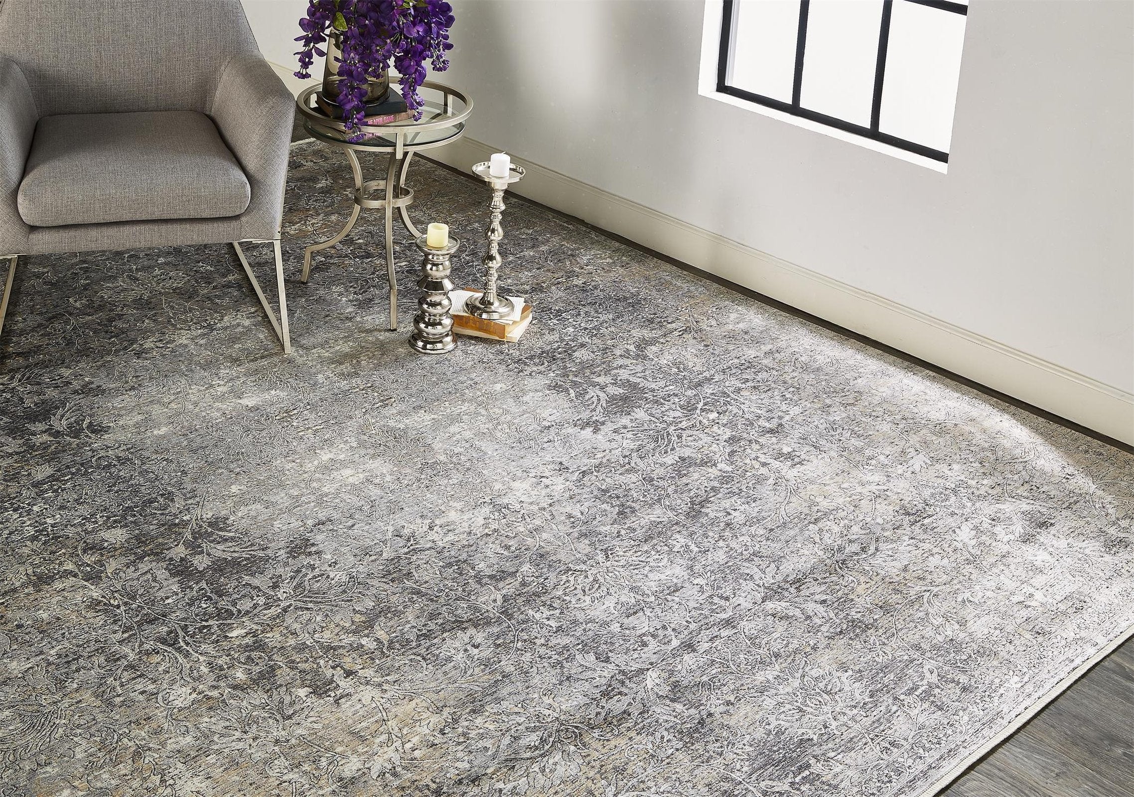Feizy Sarrant 3964F Rug in Stone