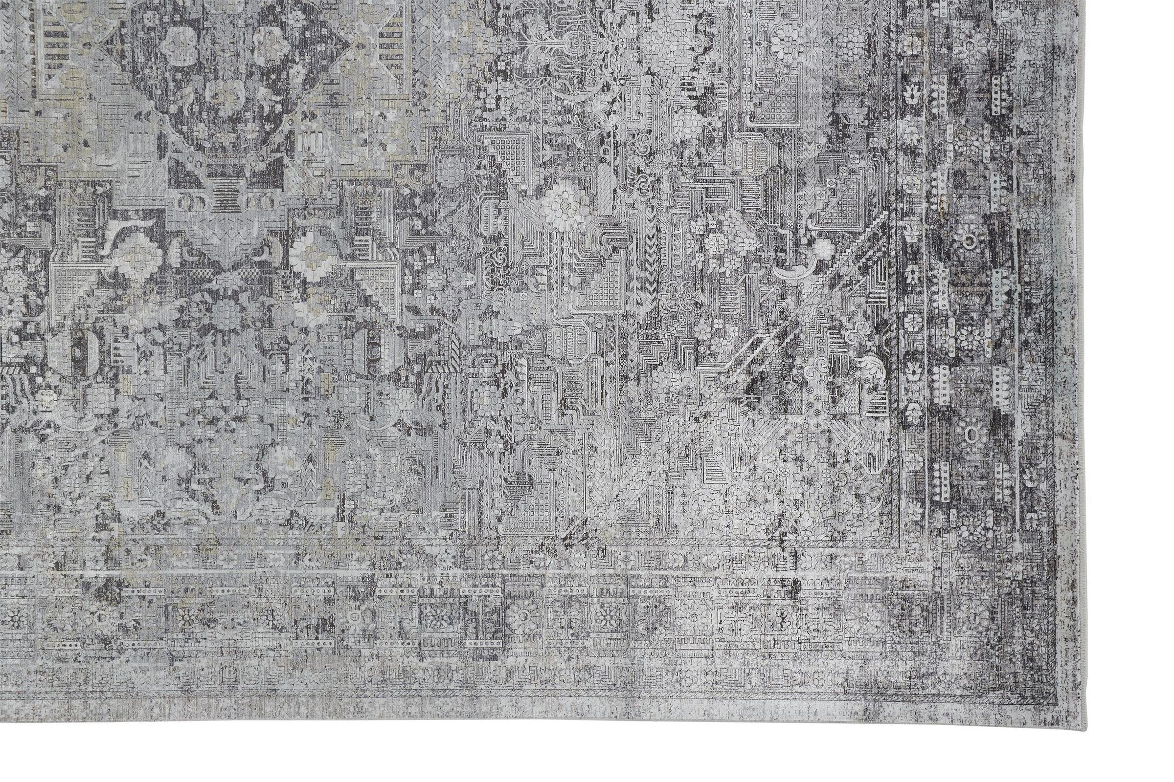 Feizy Sarrant 3966F Rug in Gray