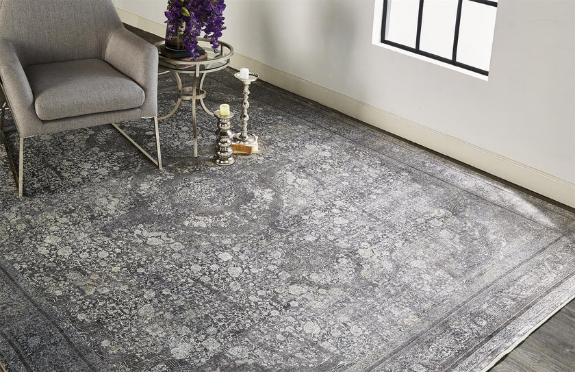 Feizy Sarrant 3967F Rug in Charcoal