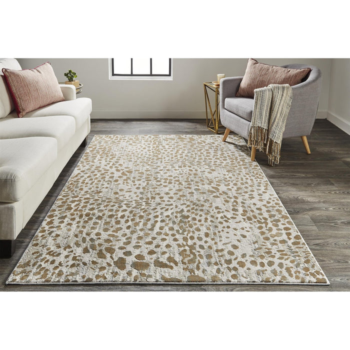 Feizy Waldor 3837F Rug in Brown / Ivory