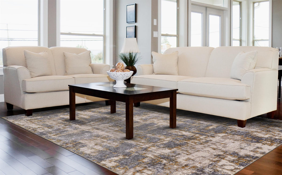 Feizy Waldor 3969F Rug in Gold/Sterling