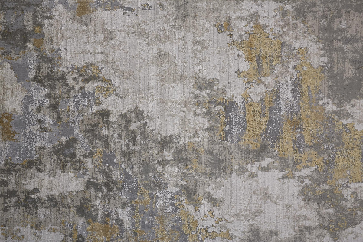 Feizy Waldor 3970F Rug in Ivory / Gold