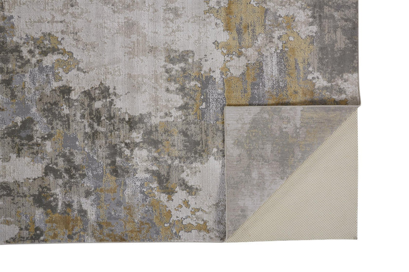Feizy Waldor 3970F Rug in Ivory / Gold