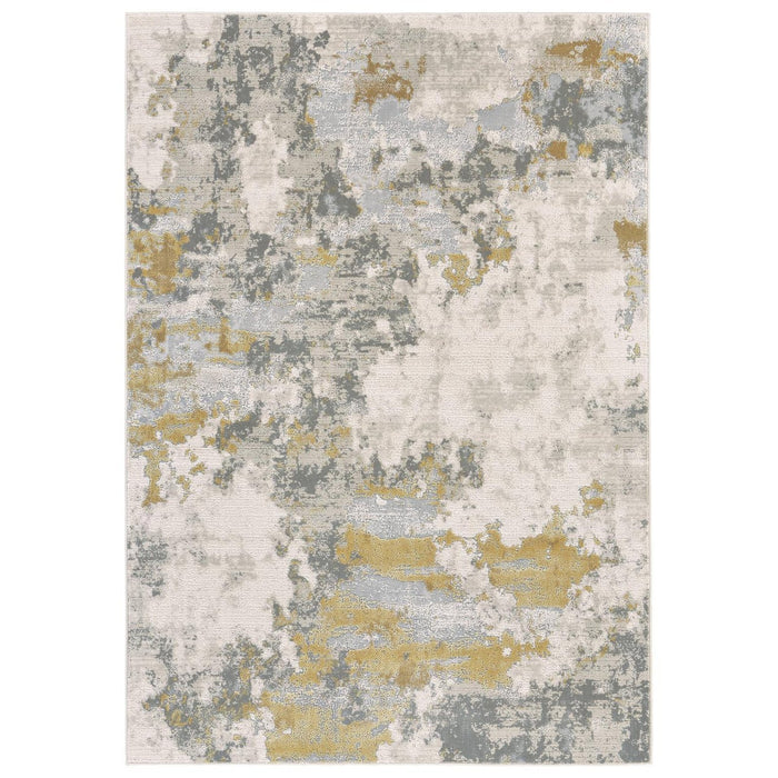 Feizy Waldor 3970F Rug in Ivory / Gold