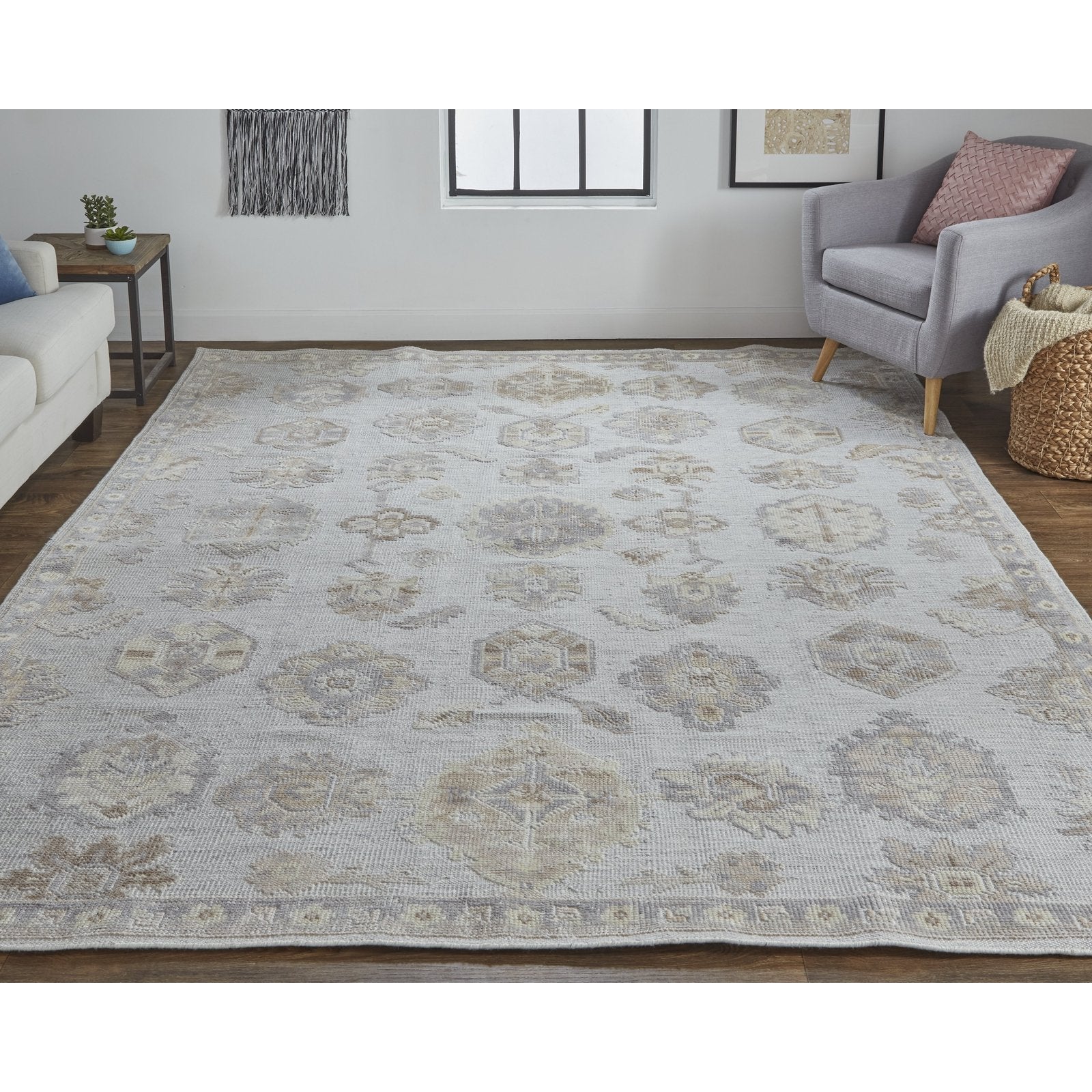 Feizy Wendover 6848F Rug in Gray / Ivory