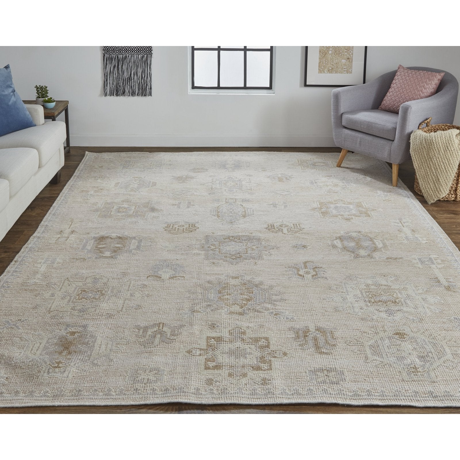 Feizy Wendover 6858F Rug in Tan / Gray