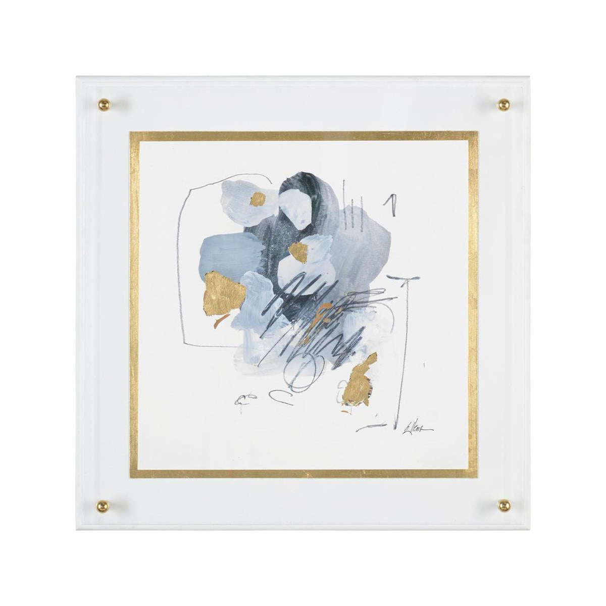John Richard Black, Gray and Gold Wall Art I