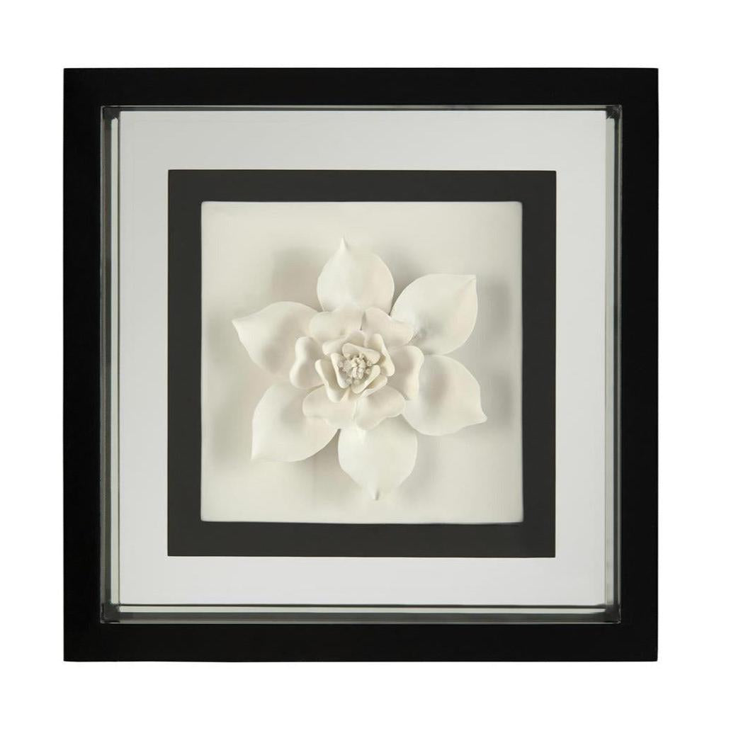 John Richard Black-And-White Porcelain Flower Wall Art