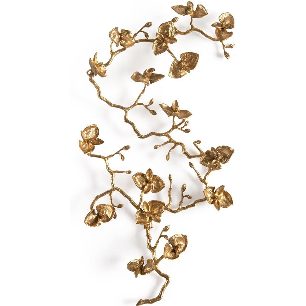 John Richard Brass Orchid Wall Sculpture I