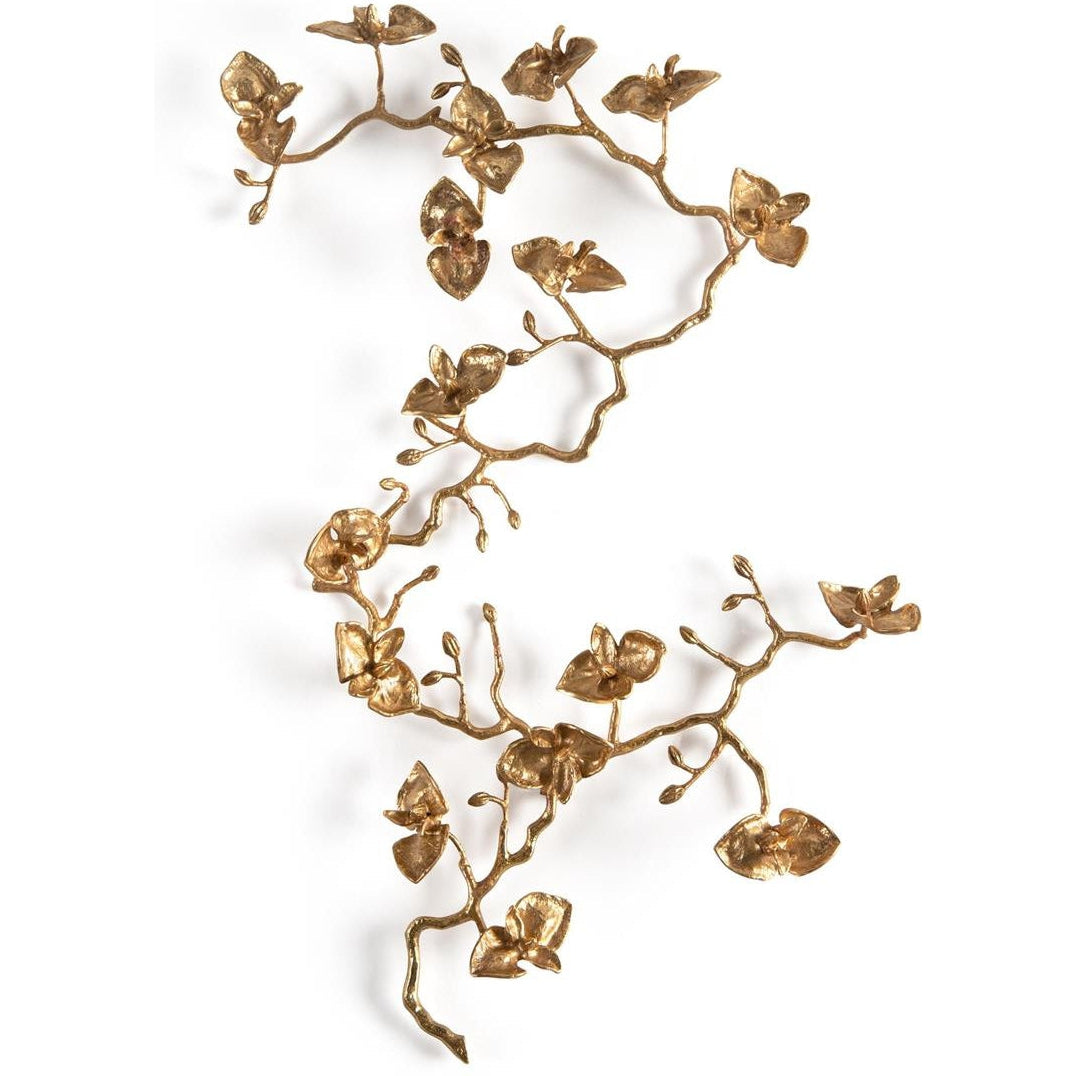 John Richard Brass Orchid Wall Sculpture II