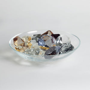 Global Views 9 Oxford Jewels One of Each Color on Clear Bowl
