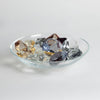 Global Views 9 Oxford Jewels One of Each Color on Clear Bowl